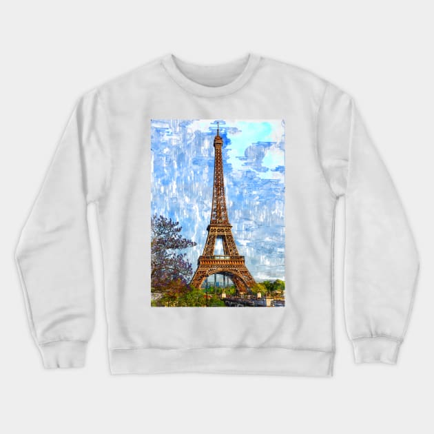 Eiffel Tower Paris France. For Eiffel Tower & Paris Lovers. Crewneck Sweatshirt by ColortrixArt